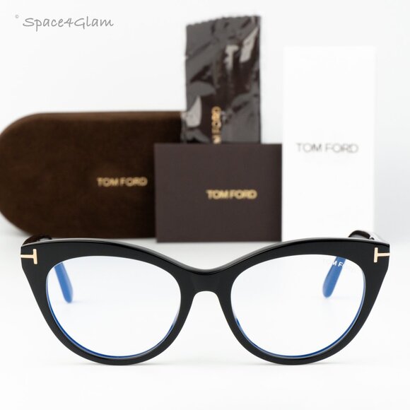 Tom Ford Women Eyeglasses Black Blue Block Cat Eye FT6091-B 001 NEW AUTHENTIC main image 5